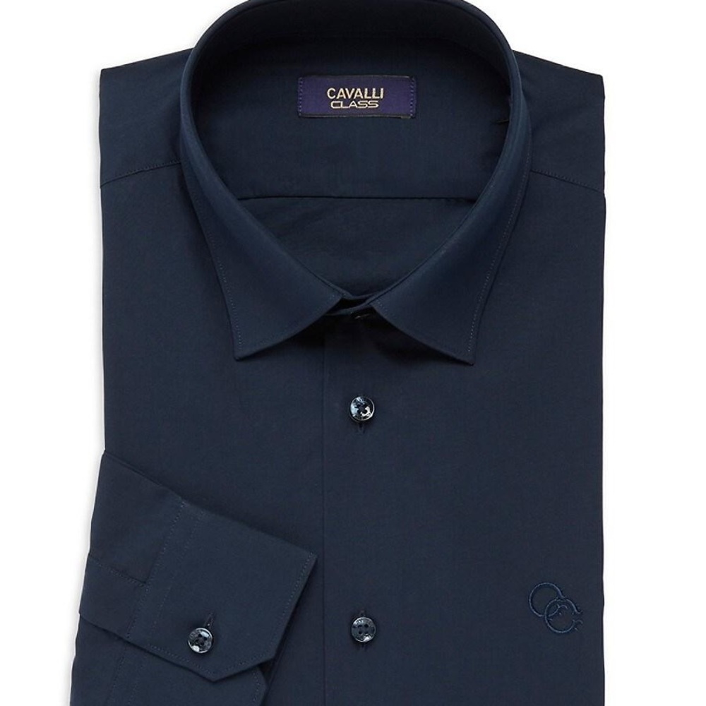 Cavalli Class Dark Blue Dress Shirt